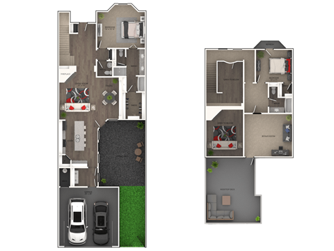 Floor plan for 2 beds, 2 baths, 2052 sqft